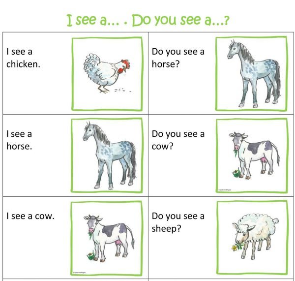 Reactiespel Farm animals