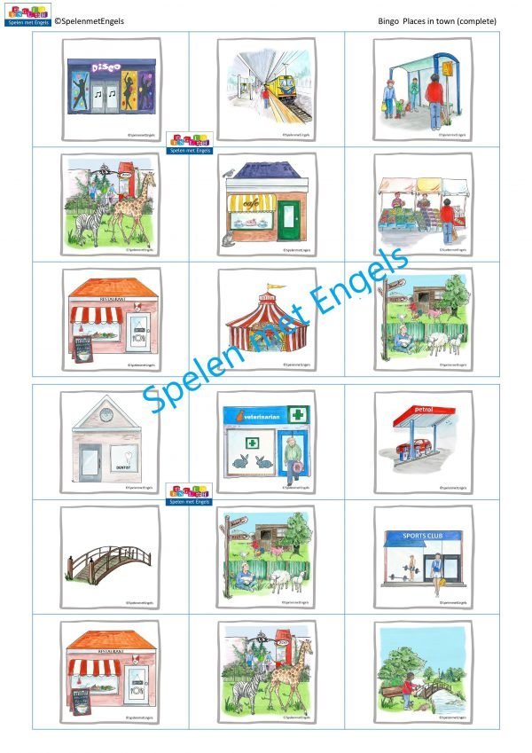 Bingo Places in town (alle woorden) - Afbeelding 2