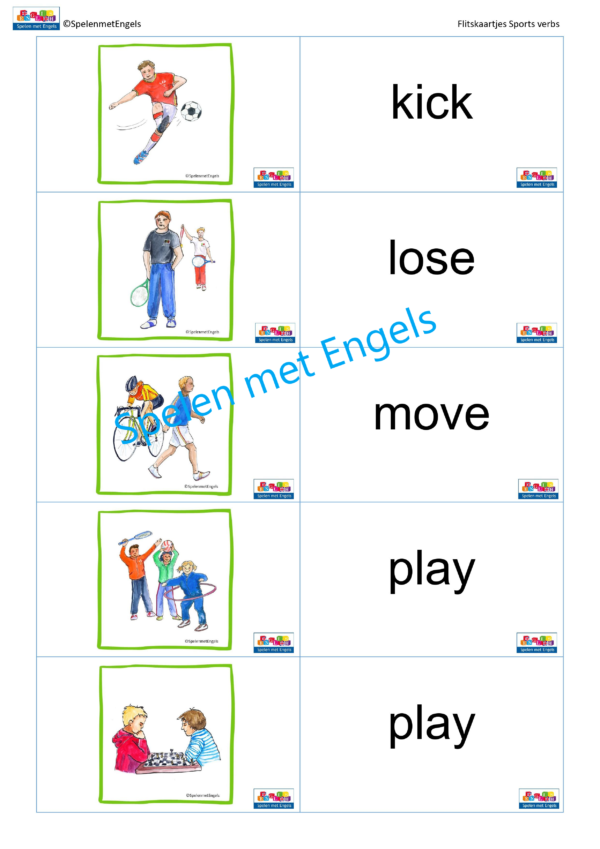 Flitskaartjes Sports verbs - Afbeelding 2