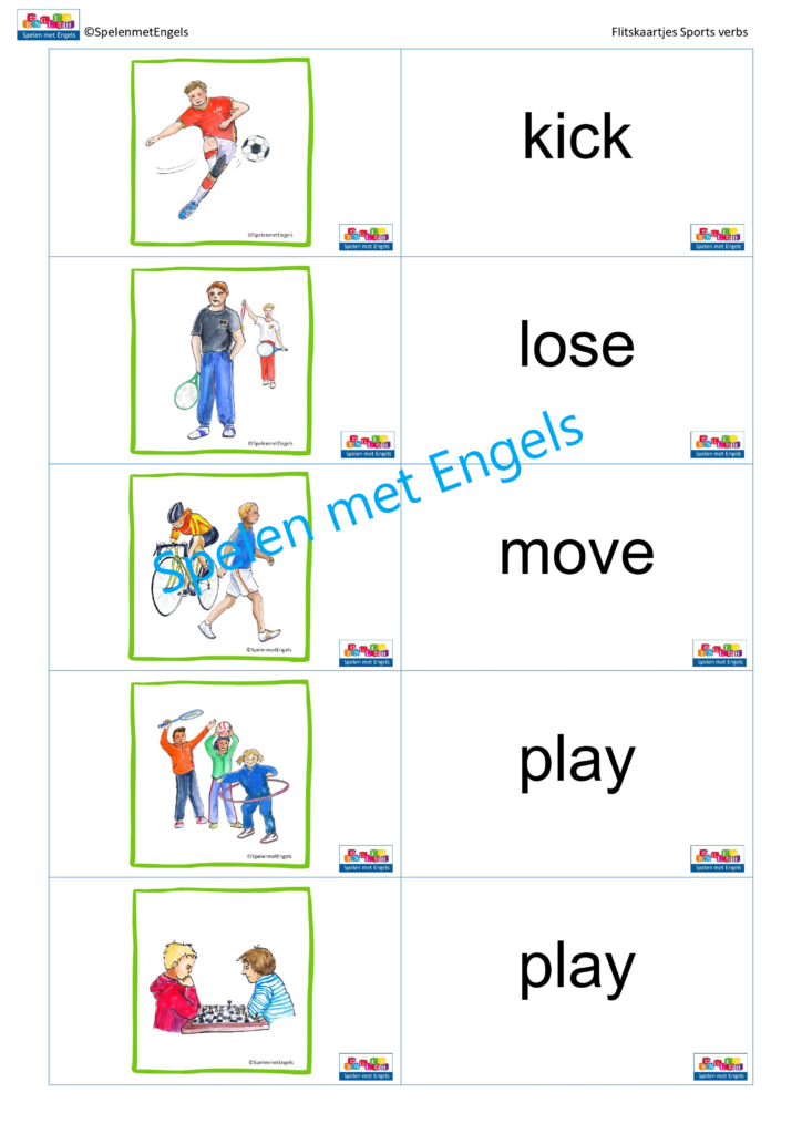 Flitskaartjes Sports verbs - Afbeelding 2