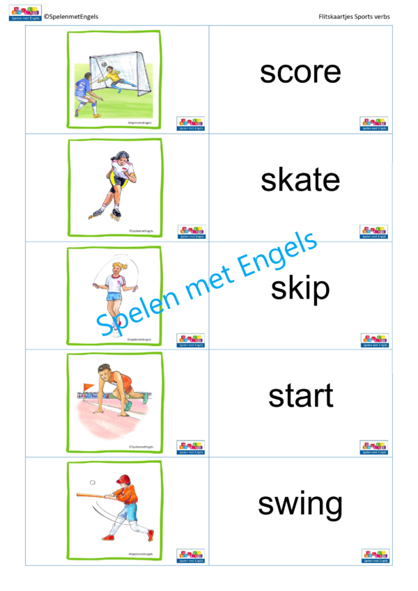 Flitskaartjes Sports verbs - Afbeelding 3
