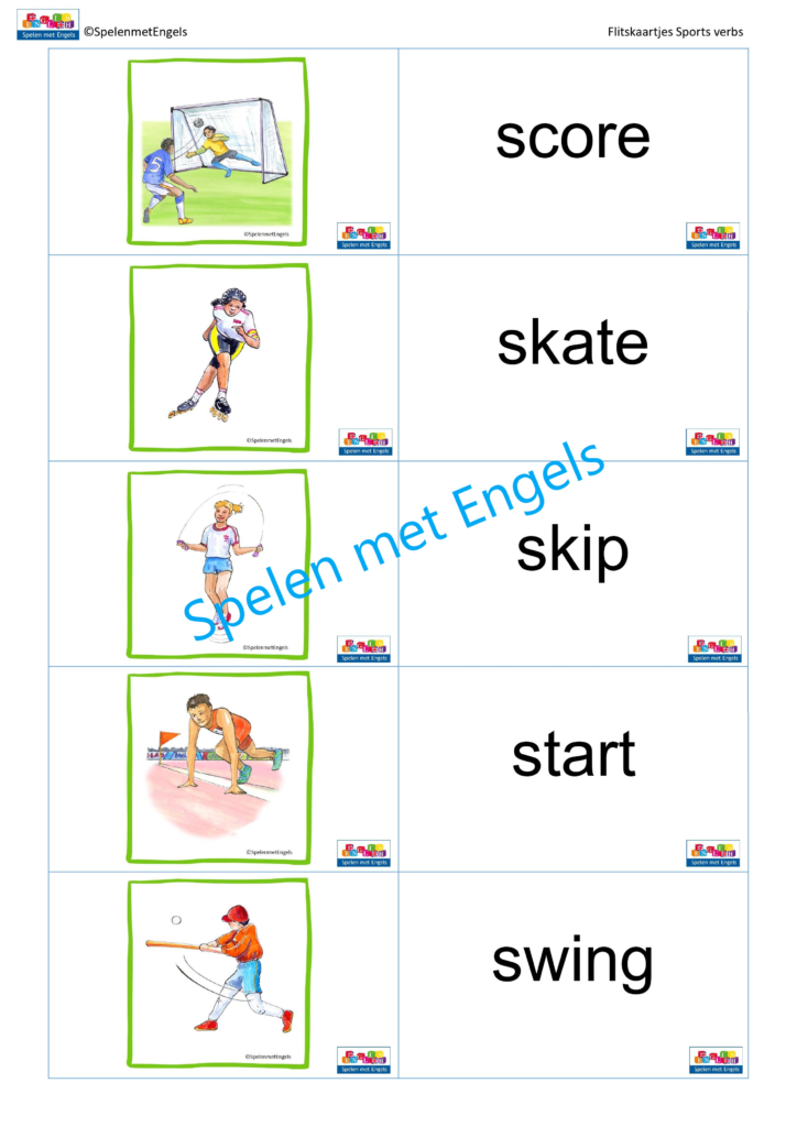 Flitskaartjes Sports verbs - Afbeelding 3
