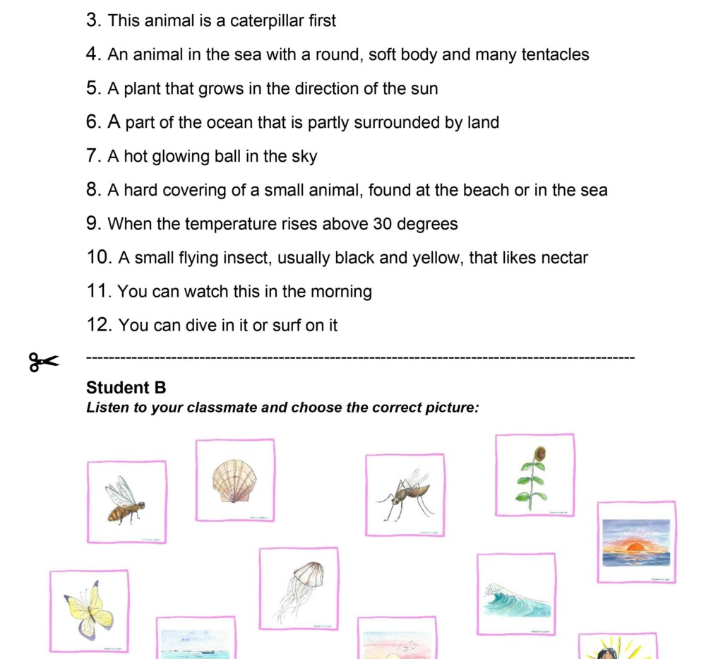 Worksheets Nature in summer