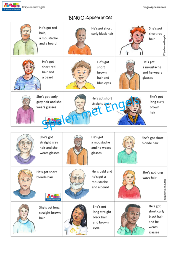 Bingo Describing people 3 (bovenbouw) - Afbeelding 3