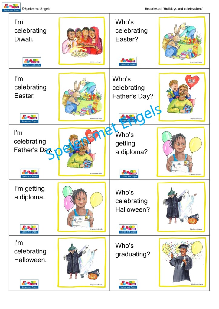 Reactiespel Holidays and celebrations - Afbeelding 2