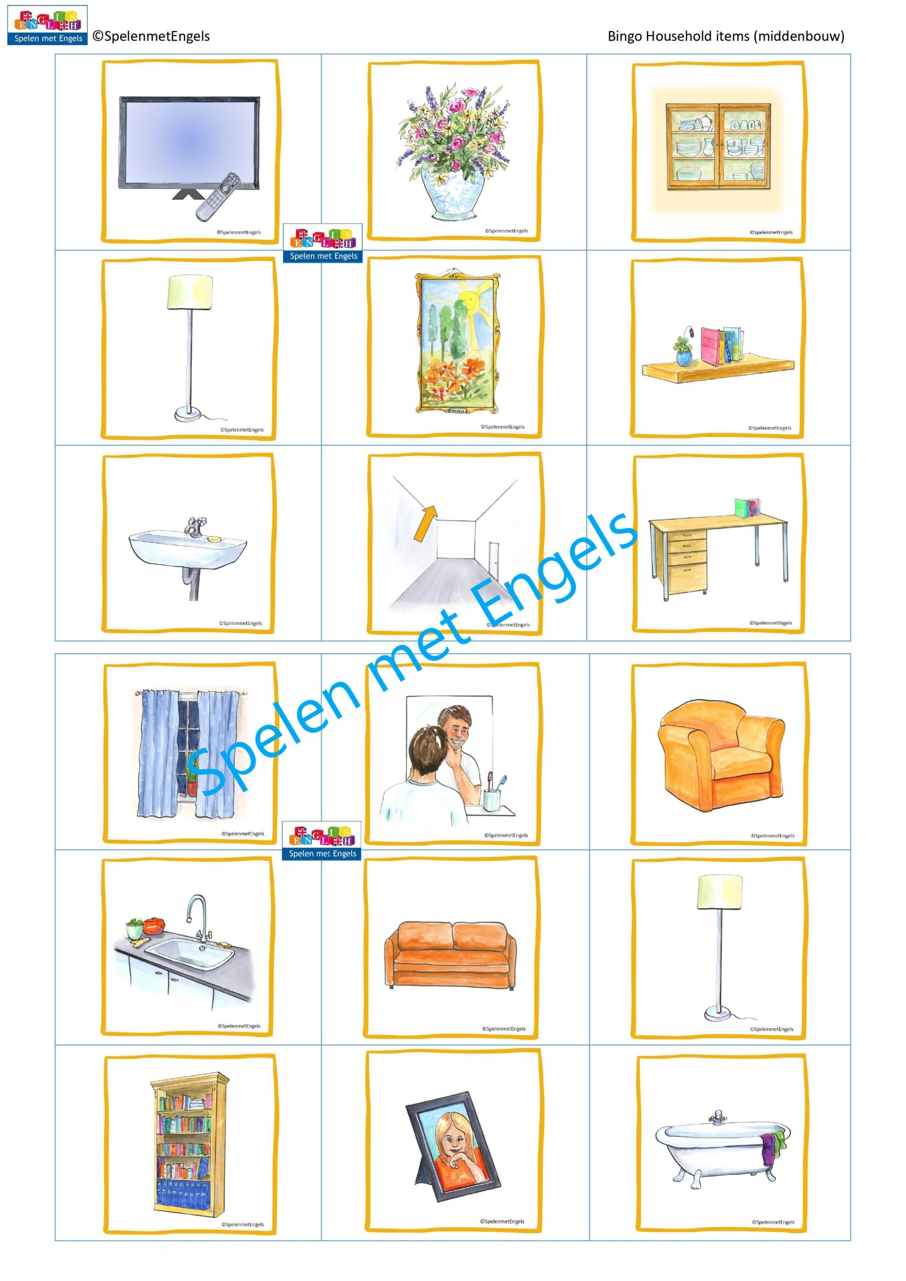 Bingo Household items (middenbouw) - Afbeelding 2