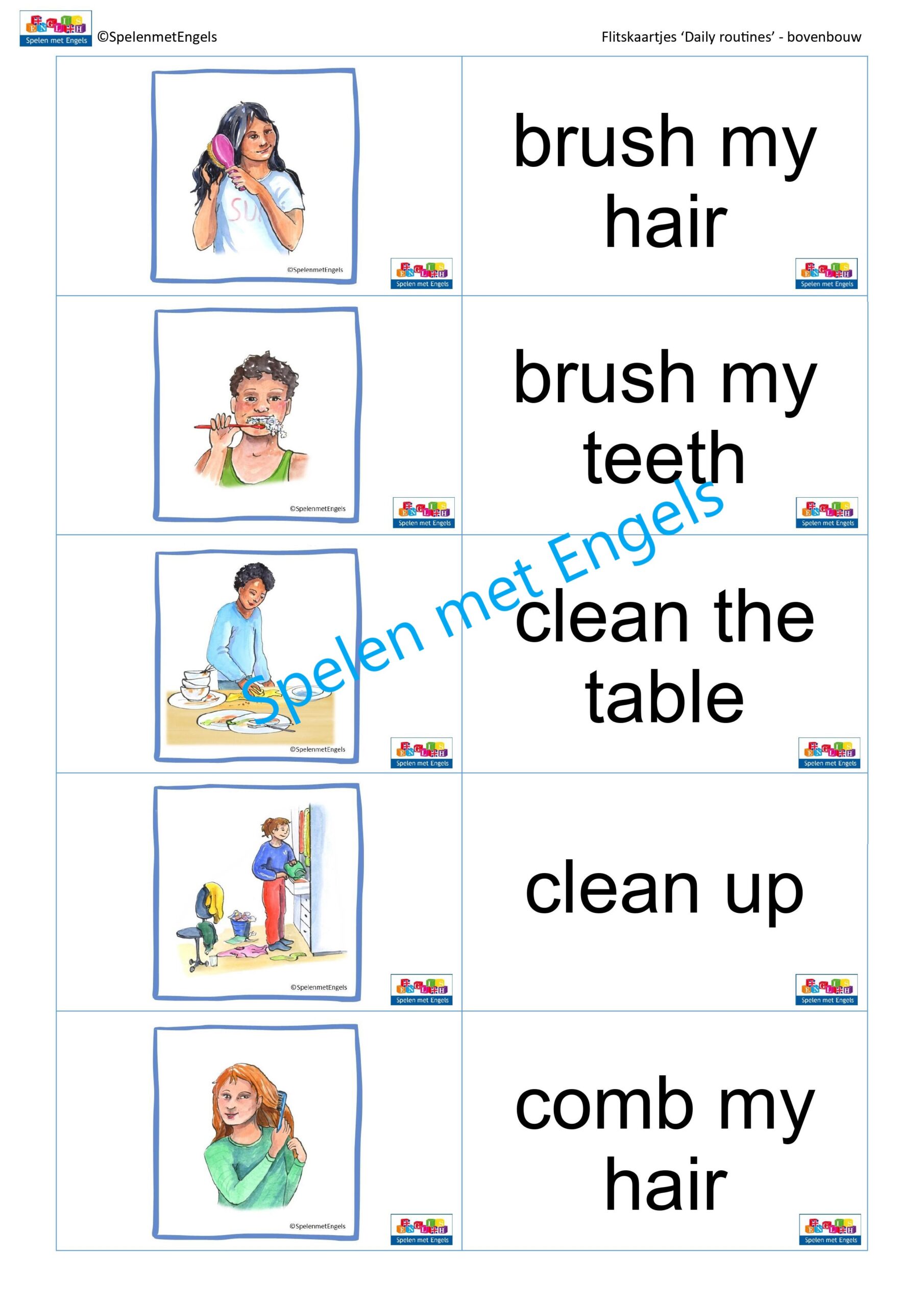 Flitskaartjes Daily routines (bovenbouw) - Afbeelding 2