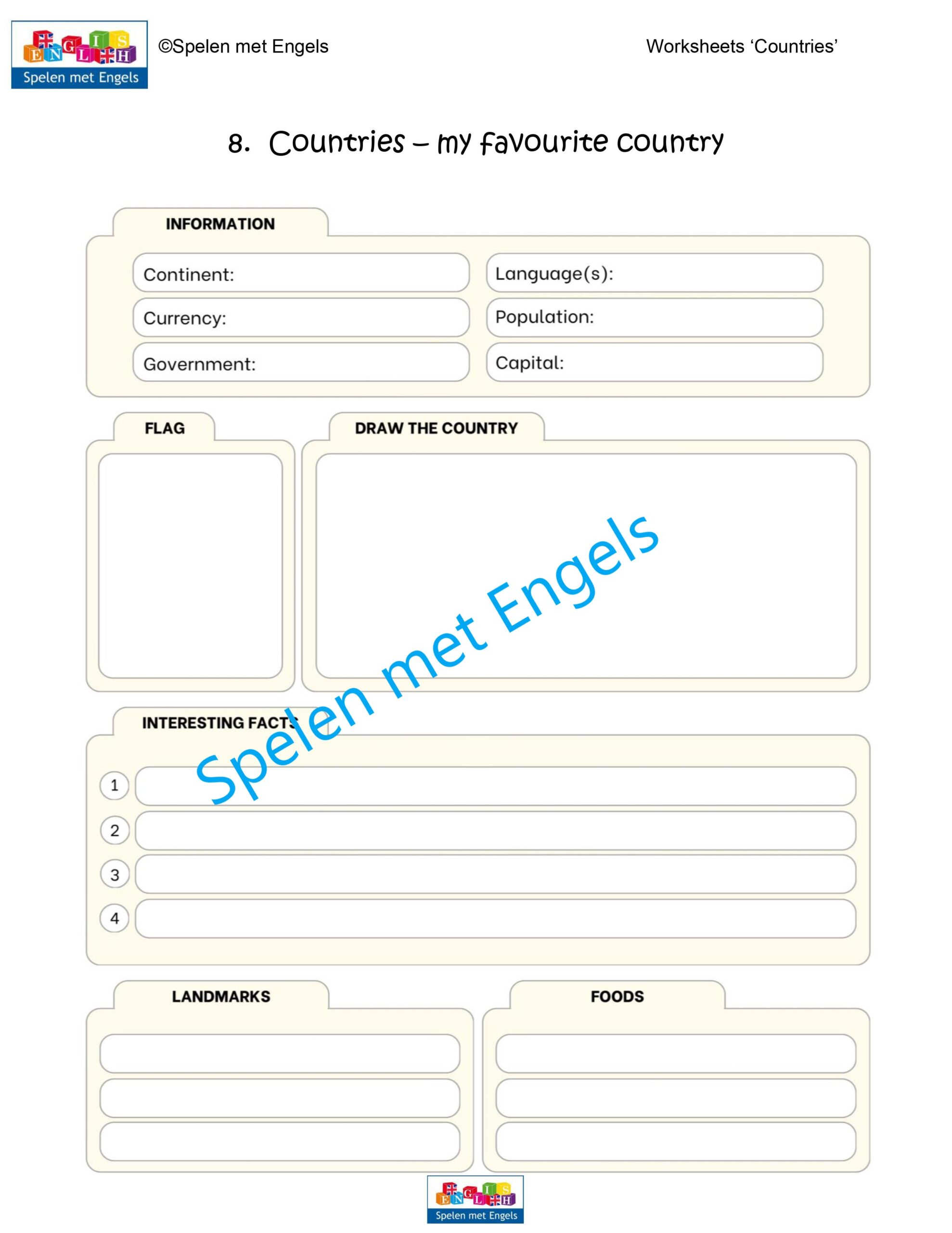Worksheets Countries and languages - Afbeelding 4