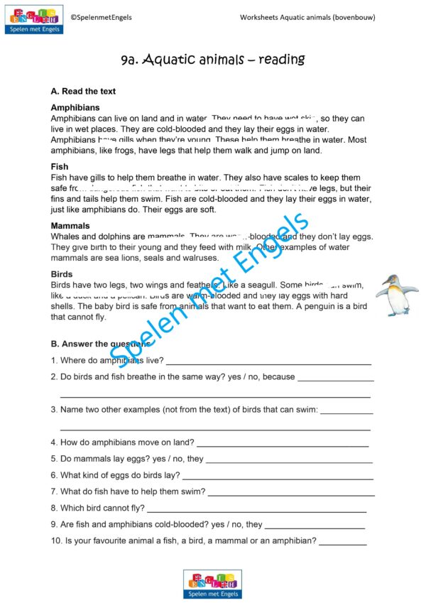 Worksheets Aquatic animals (bovenbouw) - Afbeelding 7