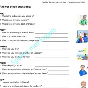 Worksheet WH-questions
