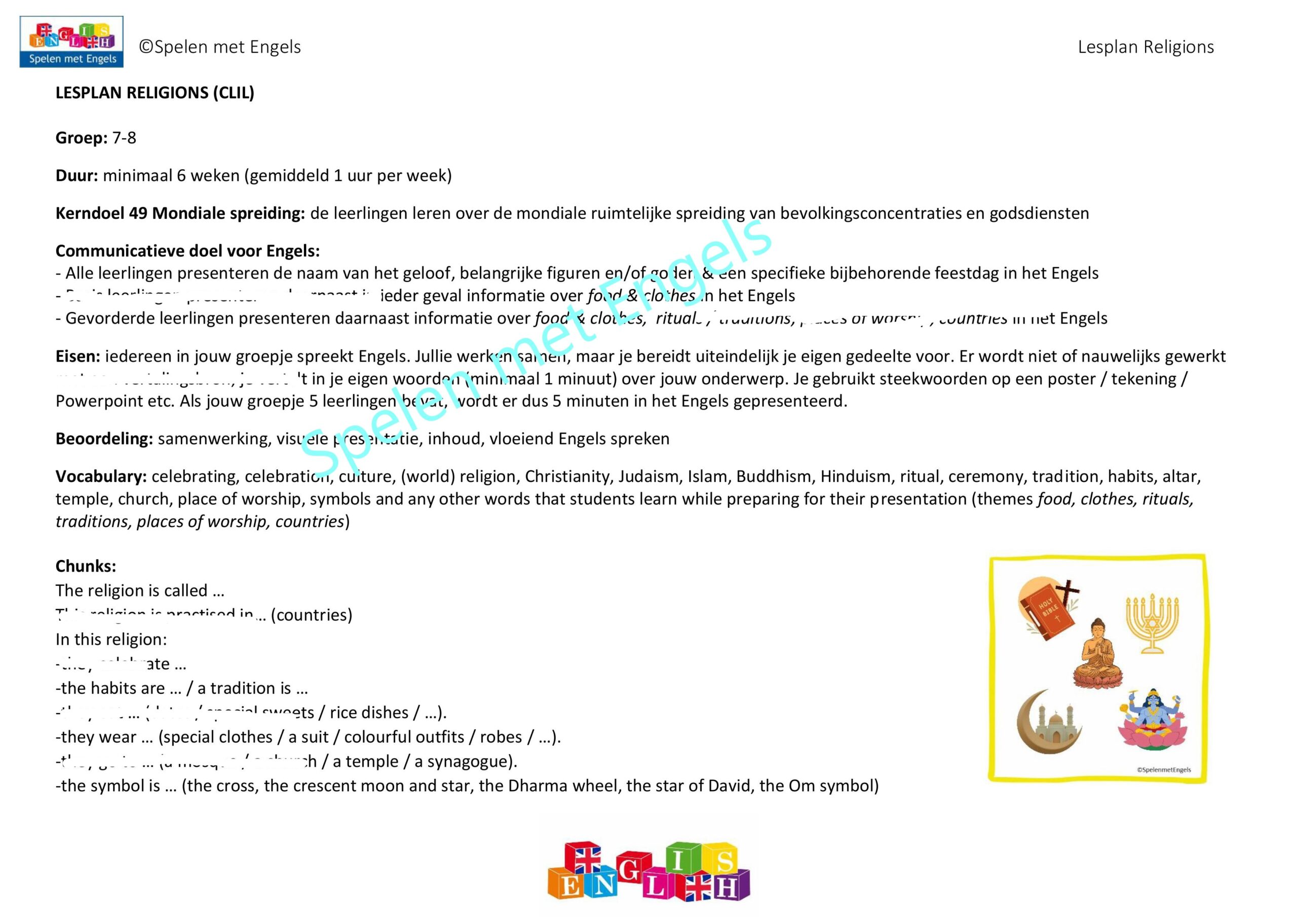 Lesplan en lesmateriaal Religions (bovenbouw) - Afbeelding 9