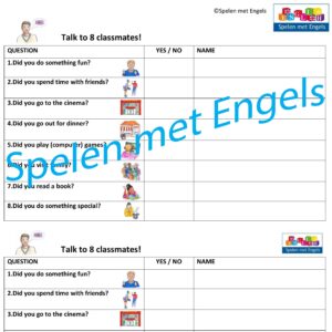 Talk to 8 classmates